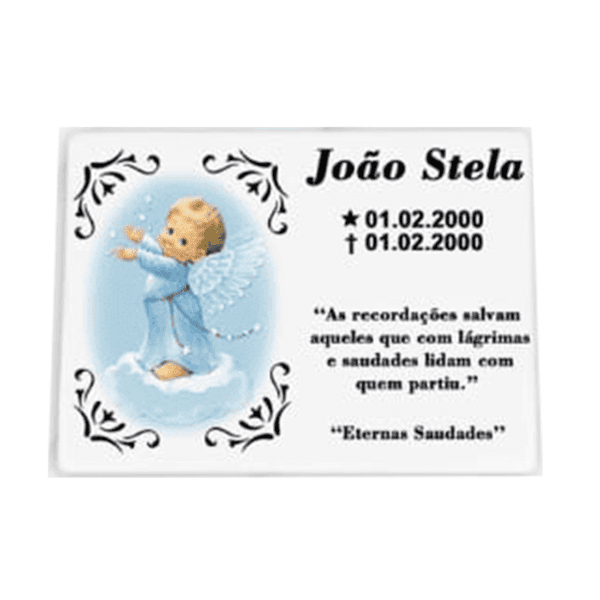 Placa Porcelana Retangular - Infantil