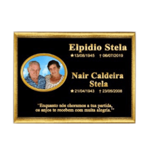 Placa Porcelana Retangular- Casal- Dourado